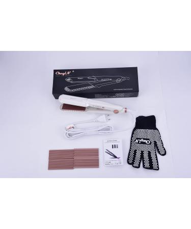 CCKEYIN 3-in-1 Crepe Iron for Hair - Ceramic Hair Straightener & Crimper with Temperature Control - Multi-Style Wave Iron in White - Buy Online on GoSupps.com