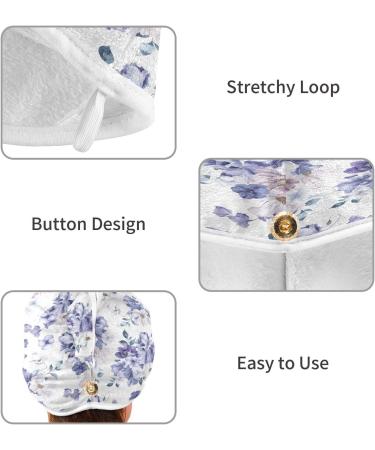 Watercolor Floral Dry Hair Cap & Quick Drying Towel Set - Super Absorbent Soft & Comfortable 2 Piece Bundle - Buy Online on GoSupps.com