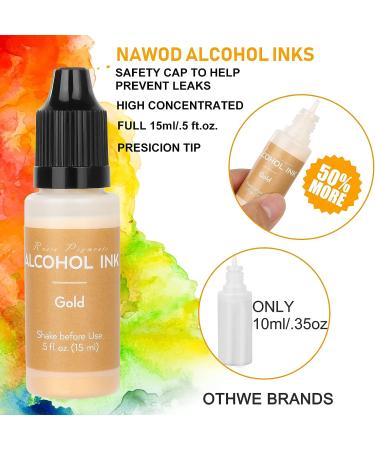Metallic Alcohol Ink Set - 6 Concentrated Shimmer Colors for Resin Art & Crafts - 15ml Each - Buy Online on GoSupps.com