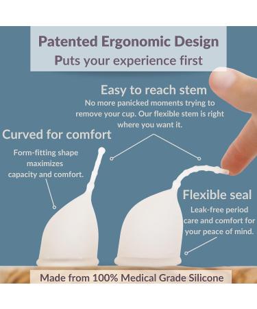Kind Cup Menstrual Cup | Leak-Free Reusable Design | Up to 12-Hour Wear | Tampon & Pad Alternative | Ergonomic Fit | Small/Large Clear - Buy Online on GoSupps.com