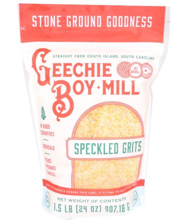 Geechie Boy Mill Speckled Grits, 24 Ounce Bag Stone Ground Speckled Grits