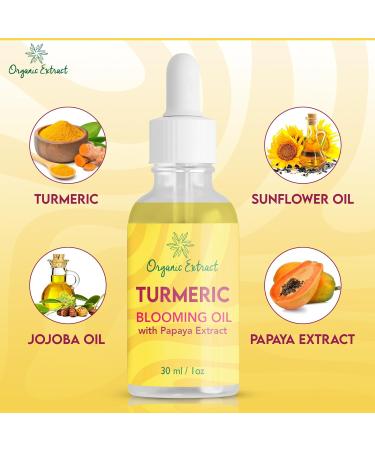 Organic Turmeric Body Oil 1 fl oz / 30 ml | Skin Brightening Essential Oil | Non-Greasy & Ultra-Hydrating Serum | Fights Acne & Evens Tone - Buy Online on GoSupps.com