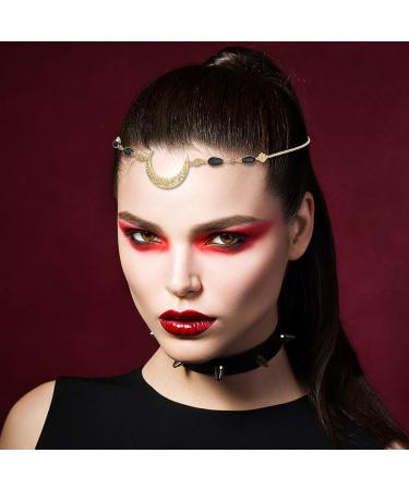 LoyalLook 6PCS Gold Boho Head Chain Jewelry Set - Bridal Wedding & Halloween Headpiece for Women - Buy Online on GoSupps.com