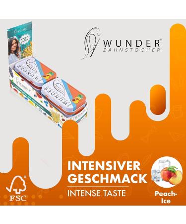 Wunder Toothpick Display (6-Pack) - Flavorful Plastic-Free Chewing Gum for Fresh Breath & Smoking Cessation - Sugar-Free Peach/Ice - Buy Online on GoSupps.com