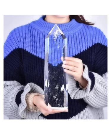 Natural Crystal Rough Crystal Tower High Temperature Melting White Crystal Scepter Fengshui (Size : 1100-1200g)