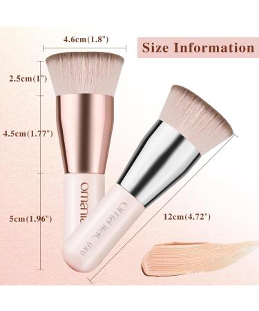 OMANIAC Silver Makeup Brushes - Flat Top Pro Foundation & Concealer Brush for Flawless Blending | Travel-Friendly for Liquid Cream & Powder - Buy Online on GoSupps.com