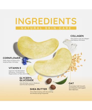 Enaskin Naturals Under Eye Gel Patches - Dark Circles & Puffiness Treatment - Anti-Aging, Anti-Wrinkle, Firming - Collagen & Shea Butter - 10 Pairs - Buy Online on GoSupps.com