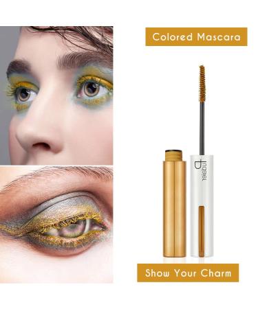 ASTARON Colored Mascara Set - Gold Mascara with Eyelash Curler | 5 Color Options | Lengthening, Defining, Volumizing | No Clumping | Lasting Eye Makeup for Party & Stage - Natural & Washable - Buy Online on GoSupps.com