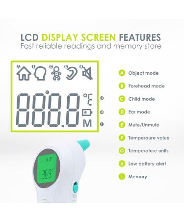 bbl v Or - 5-in-1 Non-Contact Digital Infrared Thermometer for Babies Children & Adults | Fast 1-Second Fever Tracker with LED Display - Buy Online on GoSupps.com