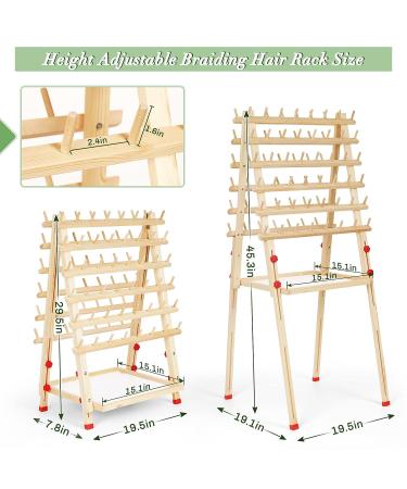 Flenpptly Wooden Braiding Hair Rack - Double Sided Hair Extension Holder with Height Adjustment - Hair Separator Stand for Braiding Hairstylists - Buy Online on GoSupps.com