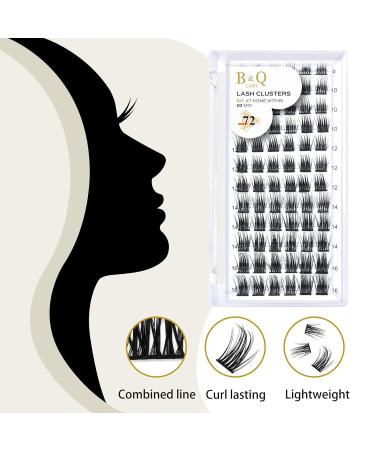 Eyelashes 72 PCs - B&C DIY Individual Reusable Wispy Fluffy Extensions for Beginners - D-8-16 Mix B36 - Buy Online on GoSupps.com