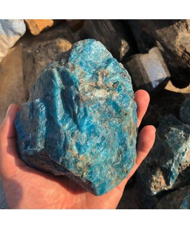 Crystal Natural Raw Crystals Stones Blue Apatite Rough Stone 100g-500g 1pc Can be Used for Home Collections (Color : 1pc 185g-250g)