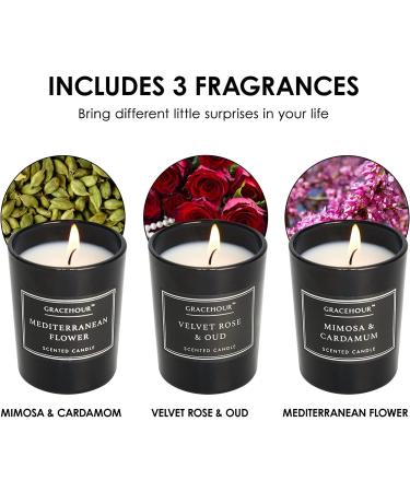 Valentine's Day Luxury Scented Candles Set - Aromatherapy Soy Wax for Relaxation and Stress Relief - 6 Pack Candle Gifts for Women - Perfect for Mom, Friend, Wife - Black Jar - Buy Online on GoSupps.com