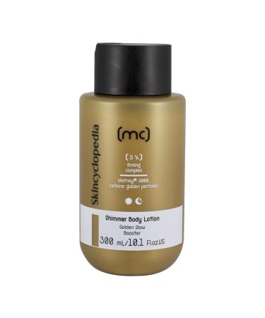 Skincyclopedia Shimmer Firming Body Lotion with 5% Matrixyl Caffeine and Squalane - Cellulite Cream and Body Moisturiser for Women with Delicate Golden Dust - Instantly Smooth and Glowing Skin 300ml