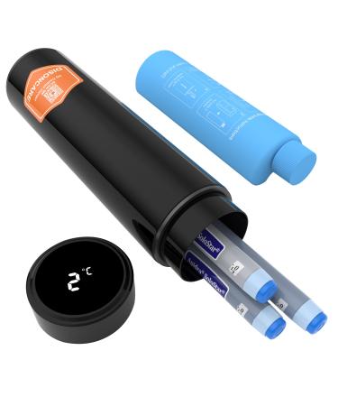 DISONCARE 60H Insulin pen cooling bag 2-8 degrees touch display Temperature display cooler portable medication cool box travel TSA |Diabetics bag with 2 blackskin black 02 - Buy Online on GoSupps.com