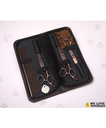 We Love Doodles Dog Grooming Scissors Kit - Curved & Thinning Shears for Goldendoodles - Buy Online on GoSupps.com
