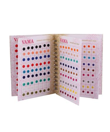VAMA Plain Round Small Bindis Book Forehead Sticker Indian Booklet for Girls & Women (Mini Bindis Booklet - 504 Bindis) Small (4Mm to 6Mm) Multicolor