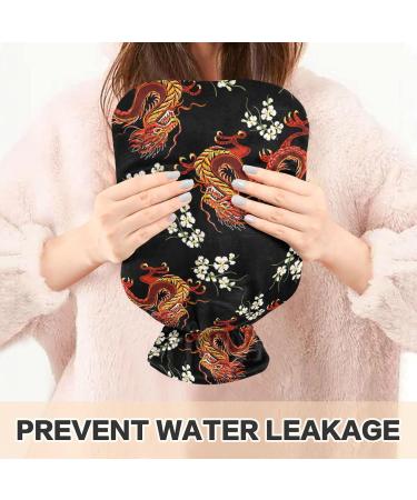 Hot Water Bottle with Dragon Cover - 1L Small Pain Relief Bag for Kids & Adults - BPA-Free - Buy Online on GoSupps.com