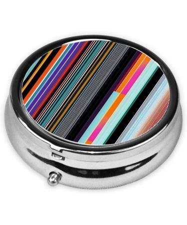 Buy Irregular Vertical Lines Round Pill Box | 3 Compartment Travel Organizer for Easy Meds on the Go - Buy Online on GoSupps.com