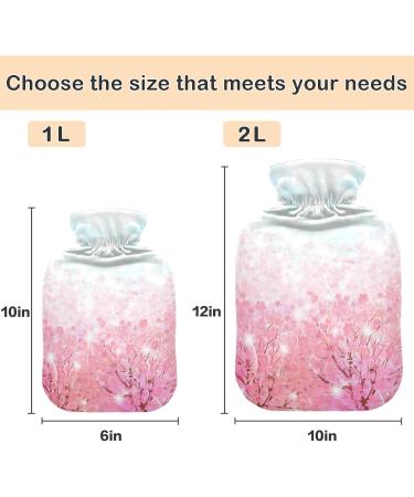 NAANLE Cherry Blossom Hot Water Bottle 2L - Transparent Cover for Menstrual Cramps Pain Relief & Heat Therapy - Buy Online on GoSupps.com