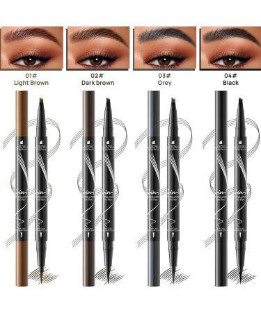 Trailott Eyebrow Pen Trailott Microblading Eyebrow Pen Trailott Brow Pen 2in 1 Liquid Eyebrow Pencil Double Head Liquid Eyebrow Pencil for Natural Makeup All Day (Black) - Buy Online on GoSupps.com