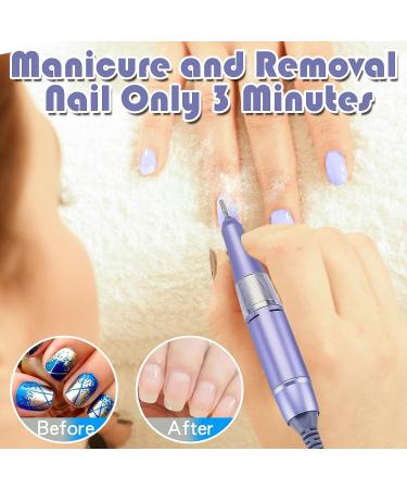 45000 RPM Rechargeable Electric Nail Drill for Acrylic Nails - Portable Cordless Efile with Bits Kit in Purple - Perfect for Manicure Salon or Home Use - Buy Online on GoSupps.com