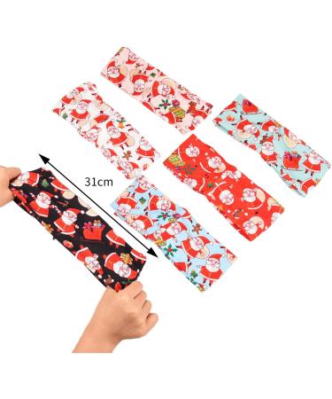 NAUZE 6 Pieces Christmas Stretchy Headband Elastic Santa Printed Hair Band Fashion Head Scarf for Women Girl Christmas Turban Hairband - Buy Online on GoSupps.com