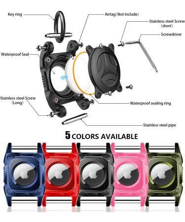 Airtag Dog Collar Holder Airtag Keyring IP68 Waterproof AirTag Holder Hard TPU Full Protection Airtag Case for Dog Cat Collar Key Backpack Luggage GPS Tracker with Detachable Metal Bolt Peach - Buy Online on GoSupps.com