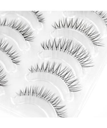 KISSNOWY 5Pairs Natural Manga Anime Clear Band Eyelashes Extension for Cosplay Makeup - C-03 - Buy Online on GoSupps.com