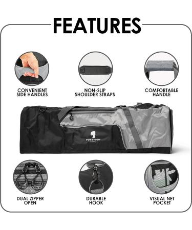 Lacrosse Bag  Portable Storage for Players and Coaches  Waterproof  Duffel Travel Sports Equipment Bag  Holds 2 Sticks And All Of Your Gear  Black  L 43.3 x W 13 x H 11.4 inches - Buy Online on GoSupps.com