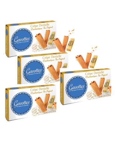 ANTICO CAFFE' NOVECENTO FBM | Real Lace Gavottes Original Local Production | Original Breton Pancakes | Crispy Rolled Cookies - 4 x 125g | Ready to Use Pancakes