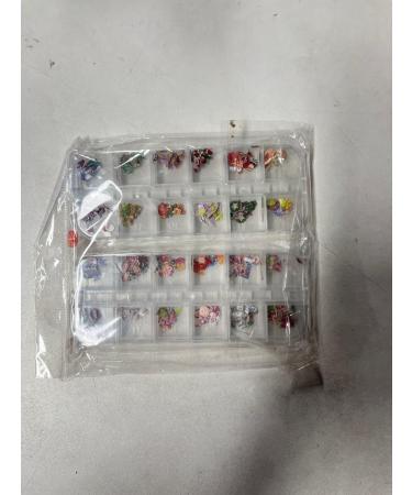 24 Grid Christmas Nail Art Stickers Decals Nail Art Supplies Christmas Santa Elk Flash Snow Deer Wood Pulp 3D Nail Art Decorations Accessories Christmas Nail Sequins - Buy Online on GoSupps.com