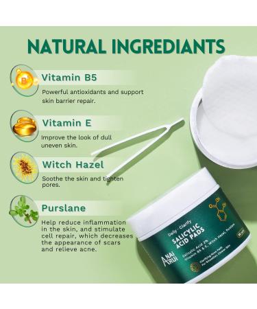 2% Salicylic Acid Acne Treatment Pads with Witch Hazel - 80 Count - Buy Online on GoSupps.com