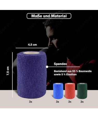 Nilo Self-Adhesive Association - 12 Rolls 7.5cm x 4.5m | Breathable & Elastic Self-Adhering Bandage for Animals & Humans - Color Mix - Buy Online on GoSupps.com