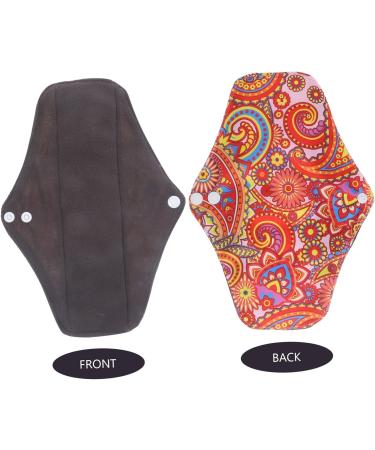 Washable Charcoal Menstrual Pads for Women - 3pcs Thin Reusable Napkin | Portable Feminine Products for Periods - Buy Online on GoSupps.com