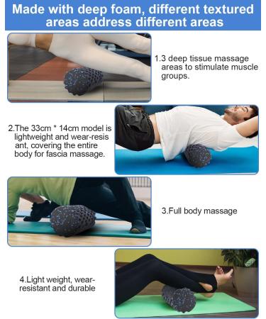 High-Density 3D Texture Fascia Roll for Yoga & Muscle Massage Foam Scooter for Gymnastics Relieve Muscle Tension & Enhance Connective Tissue Health - Buy Online on GoSupps.com