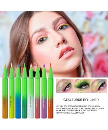 Colorful Neon Eyeliners Pencil Liquid Eye Liner 8x Matte Colored Neon Eyeliners Eye Liner Long Lasting Waterproof Smudge Resistance for Women - Buy Online on GoSupps.com