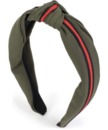 styleBREAKER Olive Retro Headband for Women - Knotted Decorative Stripes Hairband | Trendy Hair Accessories 04026018 - Buy Online on GoSupps.com