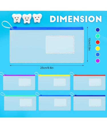 Timgle 200 Pcs Dental Zipper Pouches - 10x4 Inch Clear Toothbrush Cases with Business Card Holder for Dental Hygiene & Office Prizes - Assorted Colors - International Shipping - Buy Online on GoSupps.com