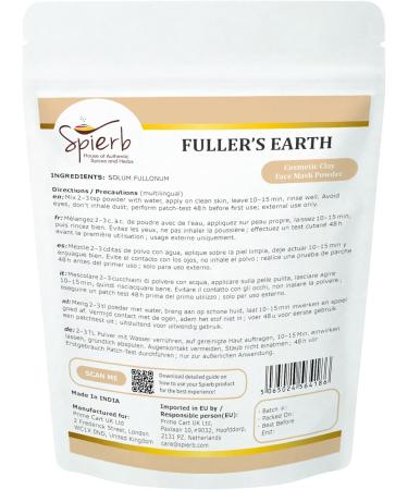  Spierb Terra Foulon (Multani Clay) 250g - Ultra-Fine Natural Clay Powder Purifying Face Mask Mud Mask 100% Pure Multani Clay - Buy Online on GoSupps.com