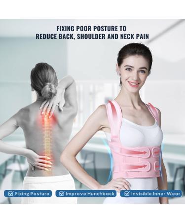 Adjustable Back Brace & Posture Corrector for Men and Women - Small Pink, Waist 26-34 inch - Support for Scoliosis, Hunchback, Back Pain - Spine Straightener & Trainer - Buy Online on GoSupps.com