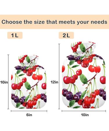 Naanle Red & Blue Cherry Hot Water Bottle with Cover | 1L Pain Relief & Therapy | Ideal for Bed Hands & Feet Warmth | International Shipping - Buy Online on GoSupps.com