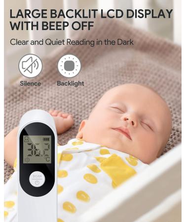 AFAC Infrared Digital Forehead Thermometer - No Touch, Instant Accurate Reading, 3 Color LCD Backlight - For Baby, Kids & Children - High Temp Alarm - Buy Online on GoSupps.com