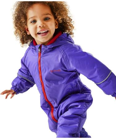 Regatta Kids Splosh III Waterproof Puddle Suit Peony Purple 5-6 Years - Buy Online on GoSupps.com