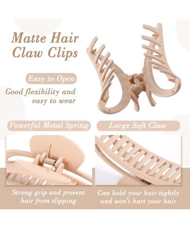 6 Pack Large Claw Hair Clips for Women and Girls - Strong Hold Matte Finish Hair Claws for Thin to Thick Hair - Non-Slip Design - Buy Online on GoSupps.com