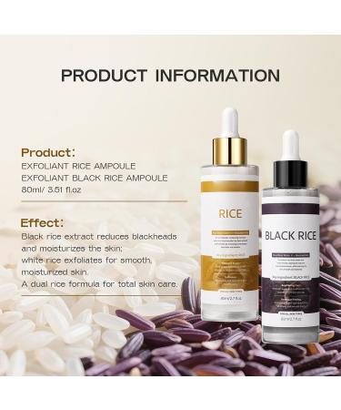  Generisch Black Rice White Rice Exfoliating Serum 100ml Exfoliating for Women and Men Rice Bulb Blackhead Remover Moisturizer for All Skin (2) - Buy Online on GoSupps.com
