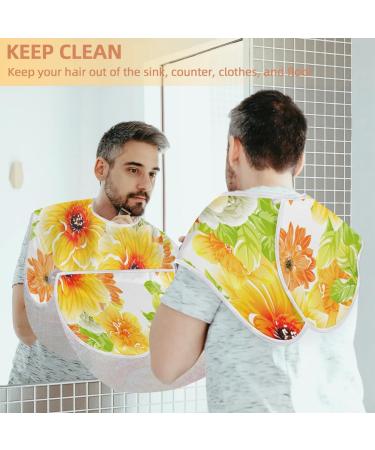 Beard Bib Apron for Men - Non-Stick Waterproof Hair Catcher Cape | Floral Grooming Cloth for Easy Shaving & Trimming - Buy Online on GoSupps.com