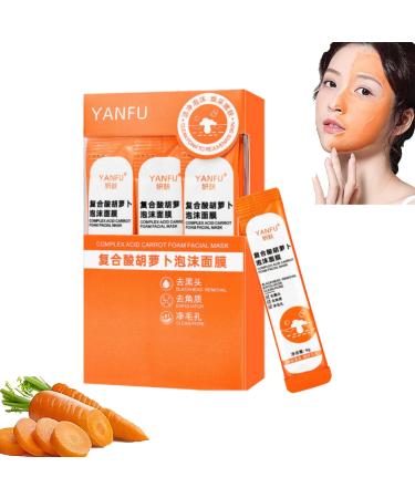 Carrot Bubble Mask - Blackhead Remover Mask with Carrot Extract Carrot Bubble Cleaning & Purifying Facial Mask for Deep Pore Cleansing Moisturizing Skin Brightening & Remove Blackheads (1Box)