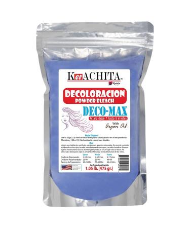 Professional Lightener for Hair Highlights, Bleaching, Highlighting, Balayage Kerachita Powder Bleach Blue Deco-Max, Decoloracion Azul en Polvo 1.05 Lb (475gr) Made in USA