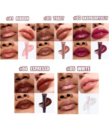  EONFAVE Lip Jam Lip Gloss 5 Pack - Moisturising Lip Gloss Shine Nude Glass and Gloss Jelly-Like Lip Oil Kit - Buy Online on GoSupps.com
